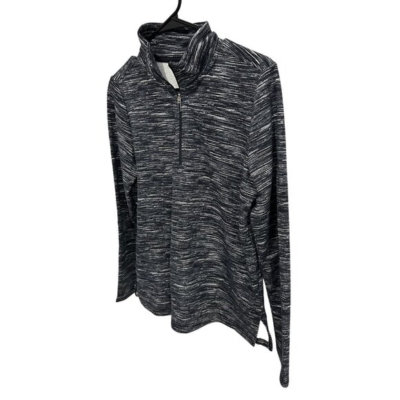 Croft & Barrow Womens Black White Half Zip Pullover Top Size Small - Picture 3 of 8